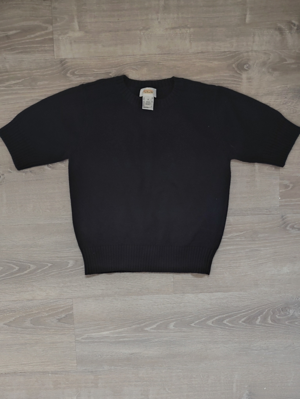 Talbots Vintage Black Short-Sleeve Crewneck Sweater